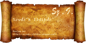 Szvák Ildikó névjegykártya
