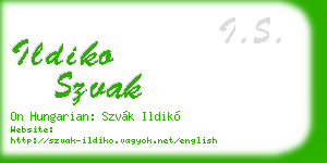 ildiko szvak business card